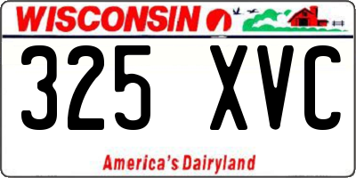 WI license plate 325XVC