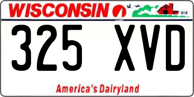 WI license plate 325XVD
