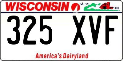 WI license plate 325XVF