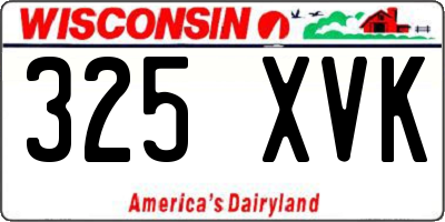 WI license plate 325XVK