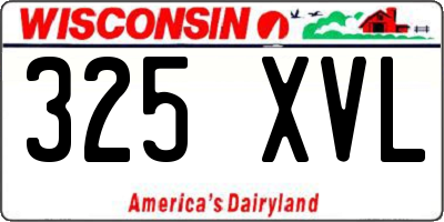 WI license plate 325XVL