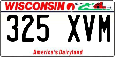 WI license plate 325XVM