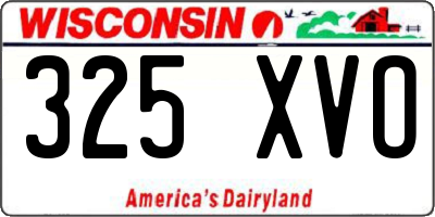 WI license plate 325XVO