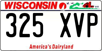WI license plate 325XVP