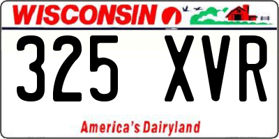 WI license plate 325XVR