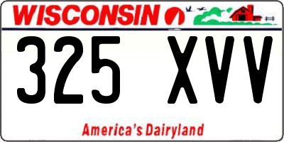 WI license plate 325XVV