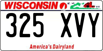WI license plate 325XVY