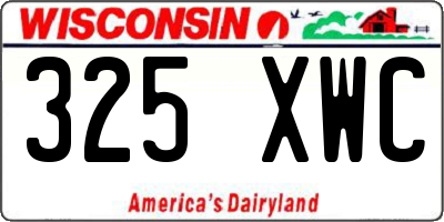 WI license plate 325XWC
