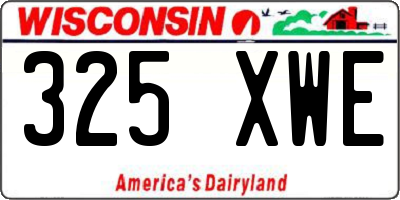 WI license plate 325XWE