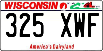 WI license plate 325XWF