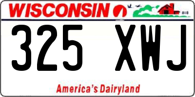WI license plate 325XWJ