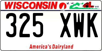 WI license plate 325XWK