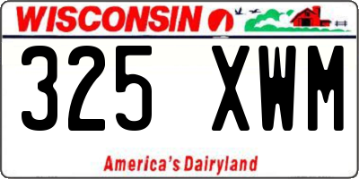 WI license plate 325XWM