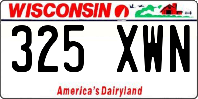 WI license plate 325XWN
