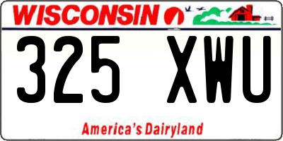 WI license plate 325XWU
