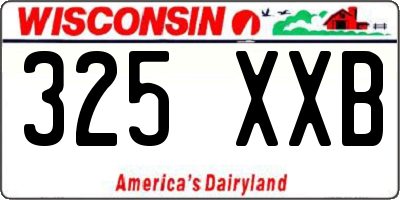 WI license plate 325XXB