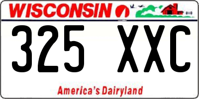 WI license plate 325XXC