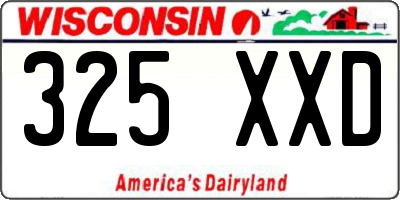 WI license plate 325XXD