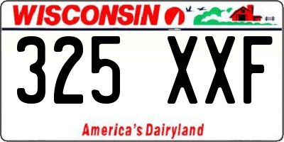 WI license plate 325XXF