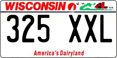 WI license plate 325XXL