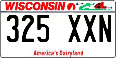WI license plate 325XXN