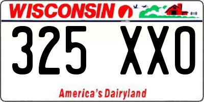 WI license plate 325XXO