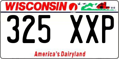 WI license plate 325XXP