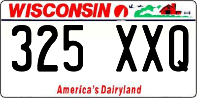 WI license plate 325XXQ
