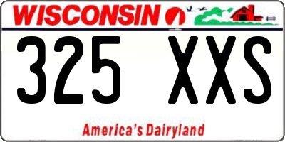 WI license plate 325XXS