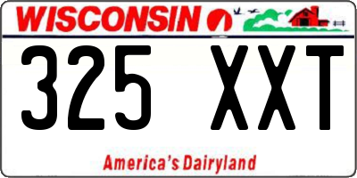 WI license plate 325XXT