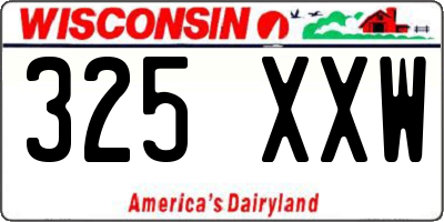 WI license plate 325XXW