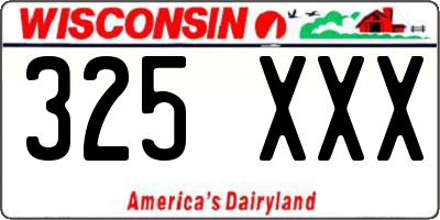 WI license plate 325XXX