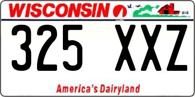 WI license plate 325XXZ