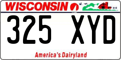 WI license plate 325XYD
