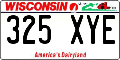 WI license plate 325XYE