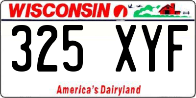 WI license plate 325XYF