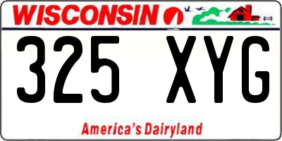 WI license plate 325XYG
