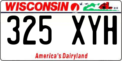 WI license plate 325XYH