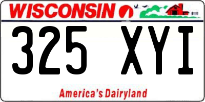 WI license plate 325XYI