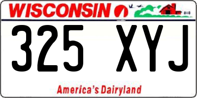 WI license plate 325XYJ