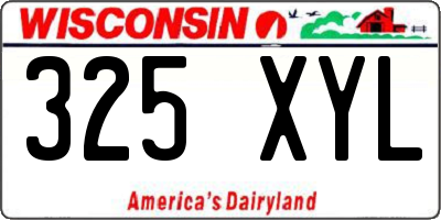 WI license plate 325XYL