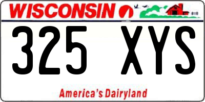 WI license plate 325XYS