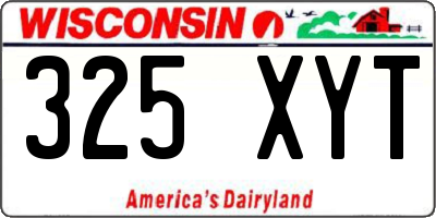 WI license plate 325XYT