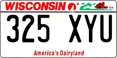 WI license plate 325XYU