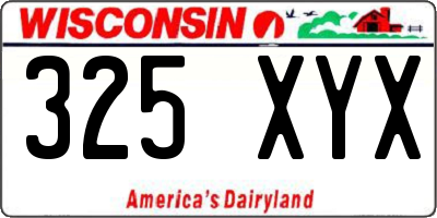 WI license plate 325XYX