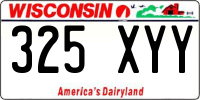 WI license plate 325XYY