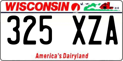 WI license plate 325XZA