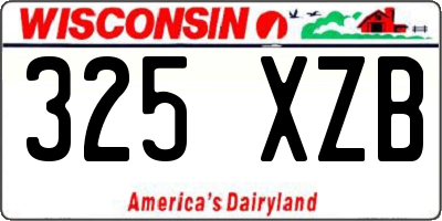 WI license plate 325XZB