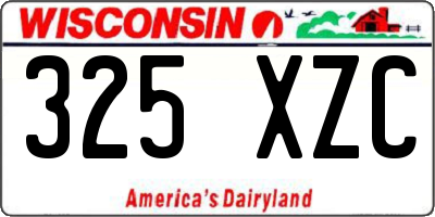 WI license plate 325XZC