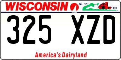 WI license plate 325XZD